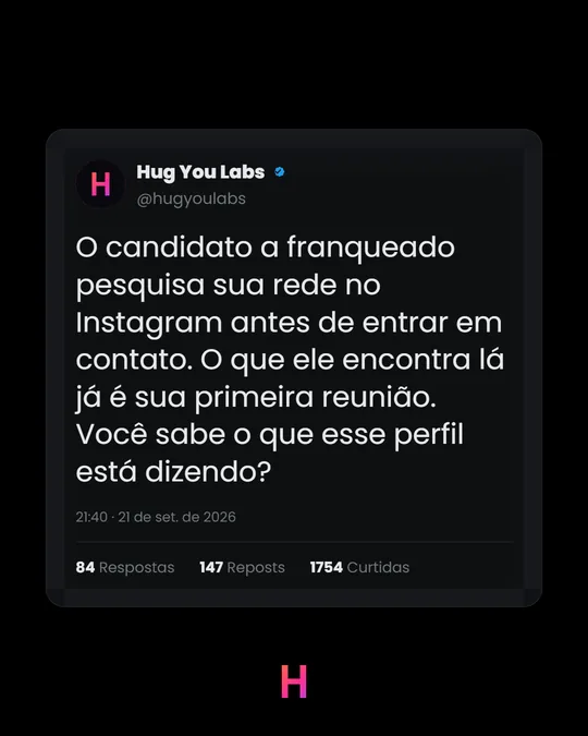 Criativo no estilo post do X